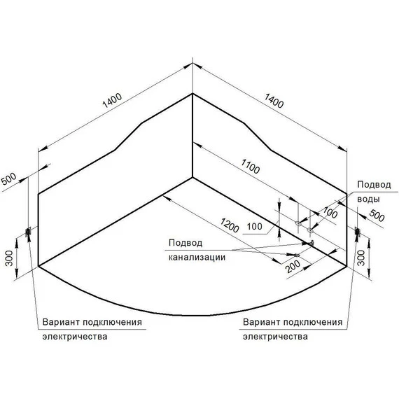 Ванна гидромассажная Радомир Сорренто 140x140 см (Гидромассаж "Стандарт" Chrome) - фото 3