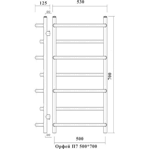Полотенцесушитель водяной Domoterm Орфей П7 500х700 мм - фото 3