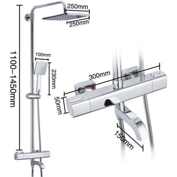 Душевая стойка с термостатом Gappo G2491, Цвет производителя: хром - фото 9