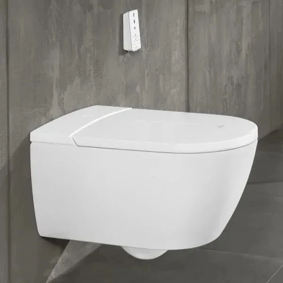 Унитаз-биде подвесной безободковый Villeroy&Boch ViClean-I 100 V0E100R1 с крышкой микролифт - фото 