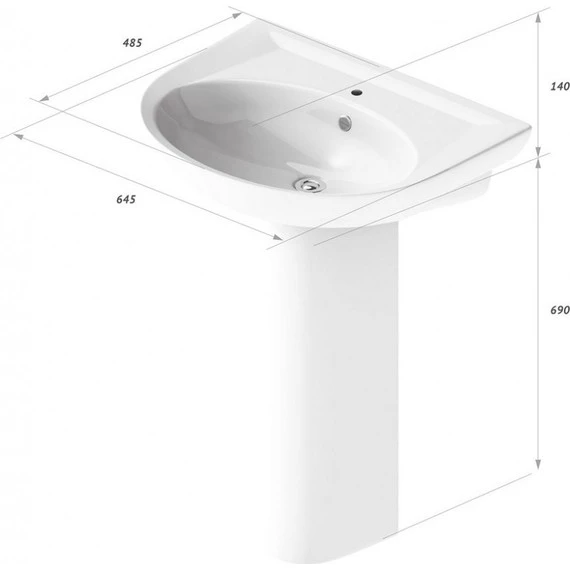Умывальник Sanita Luxe Classic Luxe 65 см WB.PD/Classic/65-C/WHT.G/S1 - фото 5