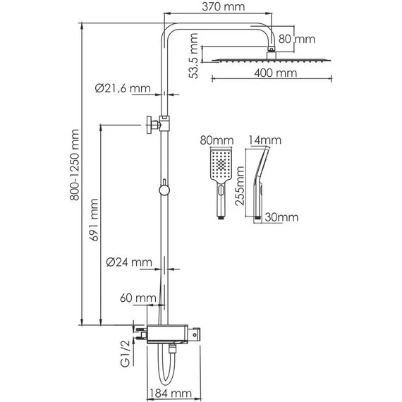Душевая стойка с термостатом WasserKraft A113.119.126.CH Thermo - фото 3