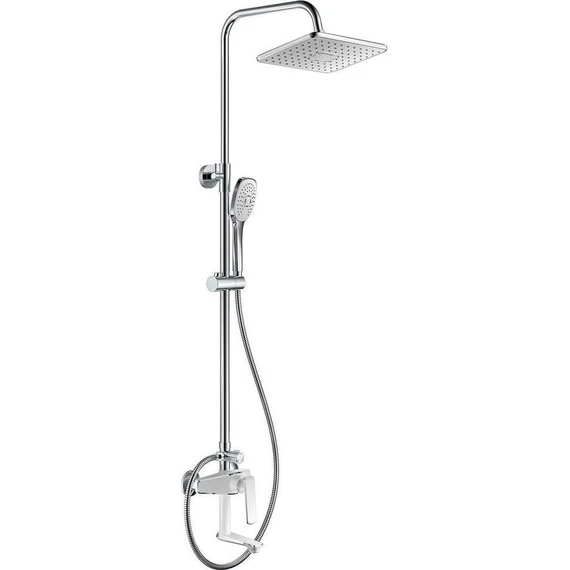 Душевой комплект Haiba: Душевая стойка HB24548-8 + смеситель для раковины HB10548-8, цвет белый/хром - фото 2