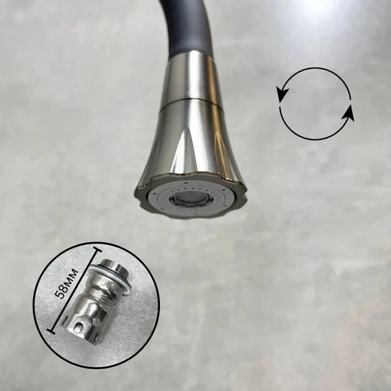 Смеситель для кухни Haiba HB73825-3, графитовый - фото 7