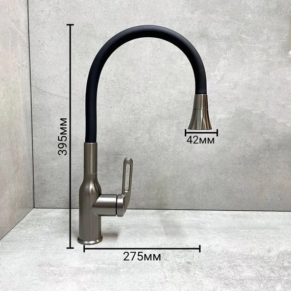 Смеситель для кухни Haiba HB73825-3, графитовый - фото 10