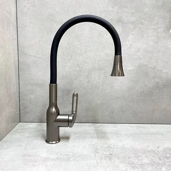 Смеситель для кухни Haiba HB73825-3, графитовый - фото 