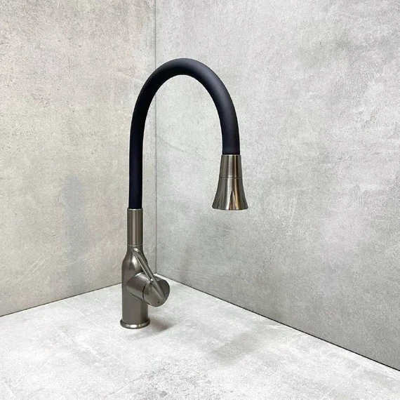 Смеситель для кухни Haiba HB73825-3, графитовый - фото 3