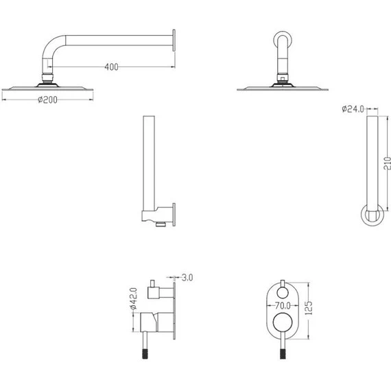 Душевая система для душа Boheme Uno 464-2-NB, nickle brush - фото 2