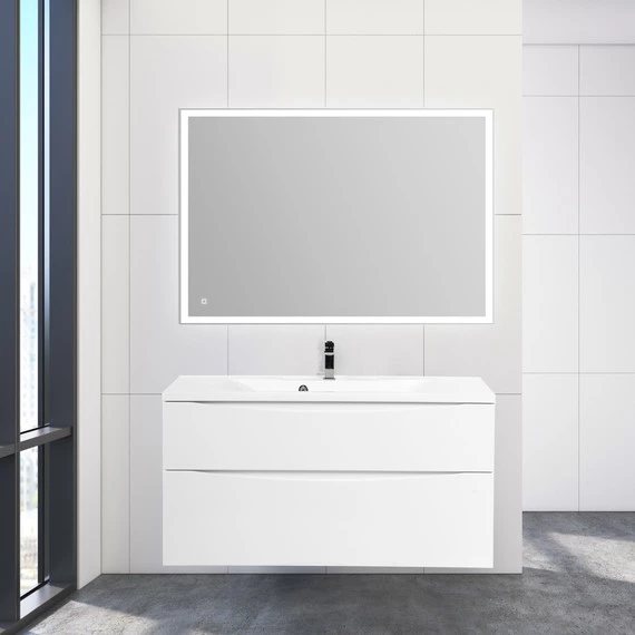 Тумба подвесная с раковиной BelBagno MARINO-H60-1200-2C-SO-BL-P 120 см, Bianco Lucido - фото 9