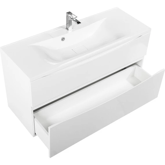 Тумба подвесная с раковиной BelBagno MARINO-H60-1200-2C-SO-BL-P 120 см, Bianco Lucido - фото 3