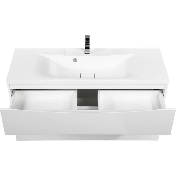 Тумба подвесная с раковиной BelBagno MARINO-H60-1200-2C-SO-BL-P 120 см, Bianco Lucido - фото 4