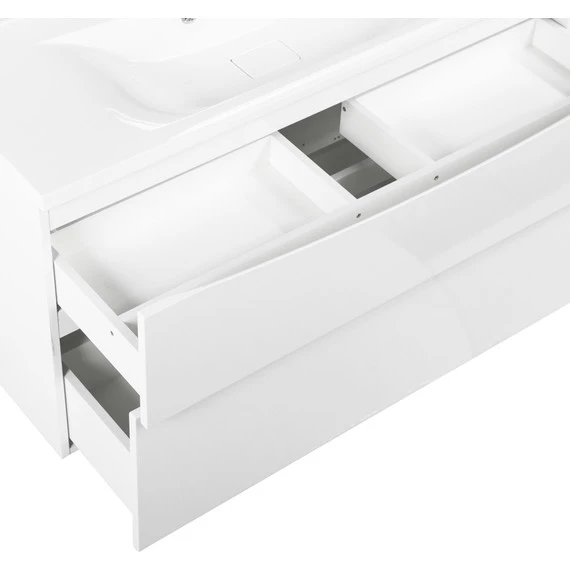 Тумба подвесная с раковиной BelBagno MARINO-H60-1200-2C-SO-BL-P 120 см, Bianco Lucido - фото 6