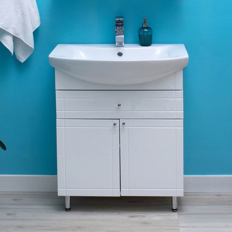 Тумба напольная с раковиной Sanstar Лира 70 см (раковина Балтика 70 ...