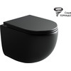 Унитаз подвесной безободковый Ceramicanova Up CN4007MB с тонкой крышкой микролифт, чёрный матовый, Цвет производителя: чёрный матовый - фото 