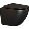 Унитаз подвесной Ceramicanova Metropol Rimless CN4002MB с тонкой крышкой микролифт, черный матовый, Цвет производителя: чёрный матовый - фото 