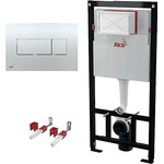 Инсталляция для подвесного унитаза Alcaplast AM101/1120-3:1 RU M371-0001 (кнопка смыва хром) - фото 