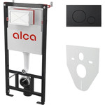 Инсталляция для подвесного унитаза Alcaplast AM101/1120-4:1 RU M678-0001 (кнопка смыва чёрная) - фото 