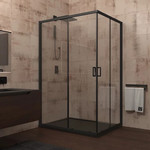 Душевое ограждение Veconi Rovigo 110x80 см RV14-11080-01-C5, чёрный/прозрачное - фото 