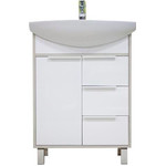 Тумба напольная с раковиной Акватон Рико 65 см 1A2133K1RIB90, белый/ясень - фото 