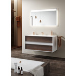 Тумба подвесная с раковиной Aqwella Clarberg Evolution 100 см EV0110CD, белый/крафт - фото 