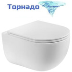 Унитаз подвесной безободковый Belbagno BB008CH-TOR/SC с тонкой крышкой микролифт (система смыва Торнадо) - фото 