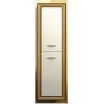 Тумба подвесная с раковиной Opadiris Карат 80 см, белый глянцевый/золотая патина - фото 3