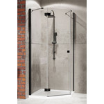 Душевое ограждение Radaway Essenza New Black PTJ 90х90 см L/R, черный/прозрачное - фото 