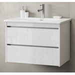 Тумба подвесная с раковиной Smile Фреш 80 см, 2 ящика, белый - фото 