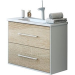 Пенал подвесной Aqwella Miami 30 см Mai.05.03, белый/беленный дуб - фото 2