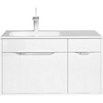 Тумба подвесная с раковиной Aqwella Malaga 90 см Mal.01.09/L, Цвет фасада: белый - фото 