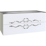 Пенал подвесной Aqwella Clarberg Due amanti 25 см Due.05.25/W/CR, белый/серебро - фото 2