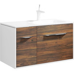 Пенал подвесной Aqwella Malaga 32 см Mal.05.03/L/CD, белый/крафт - фото 2