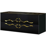 Пенал подвесной Aqwella Clarberg Due amanti 25 см Due.05.25/BLK/GL, черный, (ручки золото) - фото 2