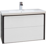 Тумба подвесная с раковиной Roca Ronda 70 см ZRU9302964, белый глянец/антрацит - фото 