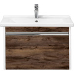 Пенал подвесной Акватон Капри 30 см 1A230503KPDBR, белый/таксония темная - фото 2