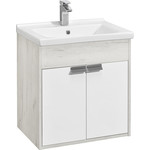 Тумба подвесная с раковиной Акватон Флай 60 см 1A2373K0FAX10, белый/дуб крафт - фото 