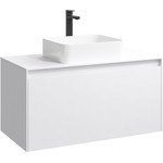 Тумба подвесная со столешницей Aqwella 5 Stars Mobi 100 см MOB0110W/MOB0710W, белый - фото 