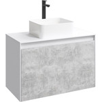 Пенал подвесной Aqwella 5 Stars Mobi 35 см MOB0535W/MOB0735BS, белый/бетон светлый - фото 2