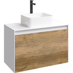 Пенал подвесной Aqwella 5 Stars Mobi 35 см MOB0535W/MOB0735DB, белый/дуб балтийский - фото 2