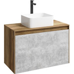 Пенал подвесной Aqwella 5 Stars Mobi 35 см MOB0535DB/MOB0735BS, дуб балтийский/бетон светлый - фото 2