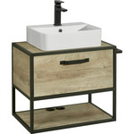 Зеркало Акватон Лофт Фабрик 50 см 1A242502LTDU0, дуб эндгрейн - фото 2