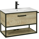 Зеркало Акватон Лофт Фабрик 80 см 1A242602LTDU0, дуб эндгрейн - фото 4