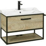 Зеркало Акватон Лофт Фабрик 80 см 1A242602LTDU0, дуб эндгрейн - фото 3