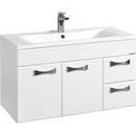 Тумба подвесная с раковиной Акватон Диор 100 см 1A1677K2DR010, белый - фото 