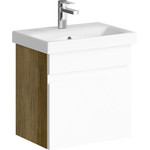 Тумба подвесная с раковиной Aqwella Smart 50 см SRT0105DB, дуб балтийский/белый - фото 