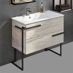 Тумба напольная с раковиной Comforty Дюссельдорф 90 см, дуб дымчатый - фото 