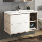 Тумба подвесная с раковиной Comforty Гамбург 90 см, дуб сонома - фото 