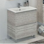 Пенал напольная Comforty Верона 35H см, дуб белый - фото 2