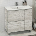 Пенал напольная Comforty Верона 35H см, дуб белый - фото 4