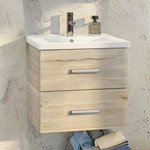 Тумба подвесная с раковиной Comforty Парма 60 см, дуб дымчатый - фото 